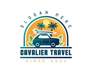 Surfer Tourist Car Travel logo design