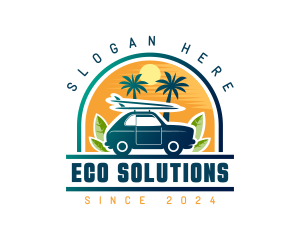 Surfer Tourist Car Travel logo design