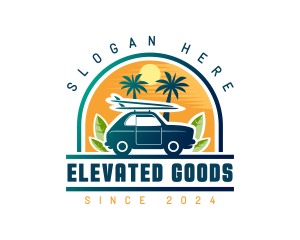 Surfer Tourist Car Travel logo design