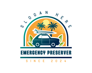 Surfer Tourist Car Travel logo design