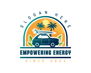 Surfer Tourist Car Travel logo design