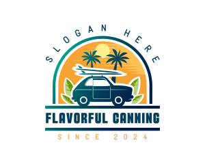 Surfer Tourist Car Travel logo design