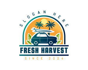 Surfer Tourist Car Travel logo design