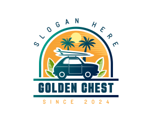 Surfer Tourist Car Travel logo design