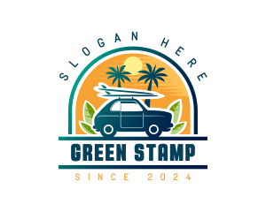 Surfer Tourist Car Travel logo design