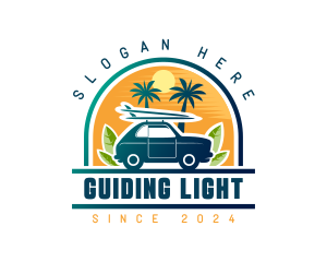 Surfer Tourist Car Travel logo design