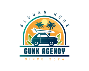 Surfer Tourist Car Travel logo design