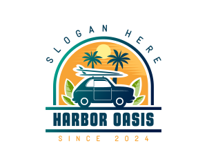 Surfer Tourist Car Travel logo design