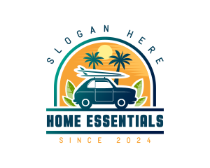 Surfer Tourist Car Travel logo design