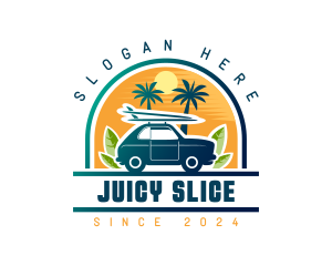 Surfer Tourist Car Travel logo design