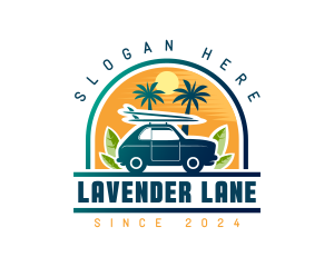 Surfer Tourist Car Travel logo design