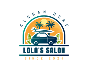 Surfer Tourist Car Travel logo design