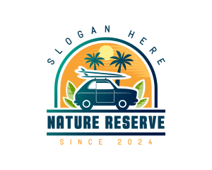 Surfer Tourist Car Travel logo design