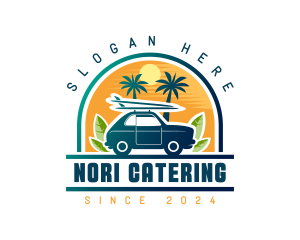 Surfer Tourist Car Travel logo design