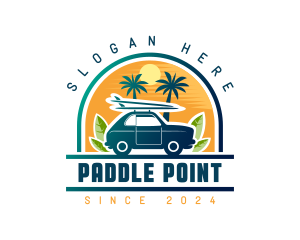 Surfer Tourist Car Travel logo design