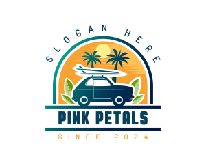 Surfer Tourist Car Travel logo design