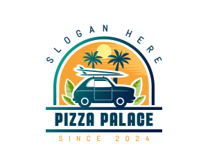 Surfer Tourist Car Travel logo design