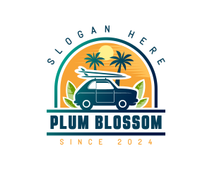 Surfer Tourist Car Travel logo design