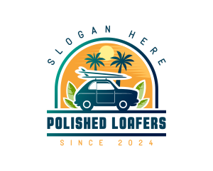 Surfer Tourist Car Travel logo design