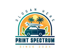 Surfer Tourist Car Travel logo design