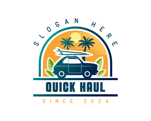 Surfer Tourist Car Travel logo design