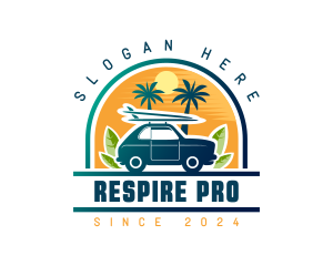 Surfer Tourist Car Travel logo design