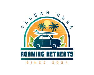 Surfer Tourist Car Travel logo design