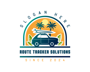 Surfer Tourist Car Travel logo design