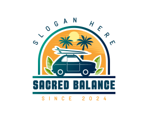 Surfer Tourist Car Travel logo design