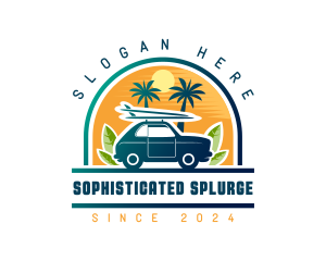 Surfer Tourist Car Travel logo design