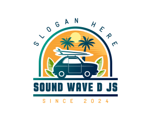 Surfer Tourist Car Travel logo design