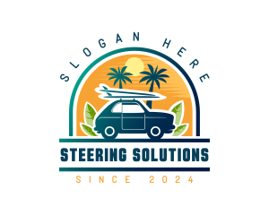 Surfer Tourist Car Travel logo design