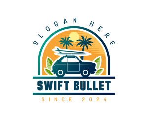 Surfer Tourist Car Travel logo design