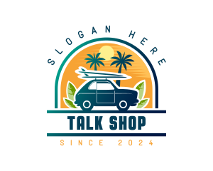 Surfer Tourist Car Travel logo design