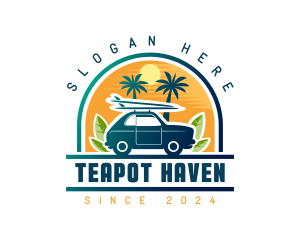 Surfer Tourist Car Travel logo design