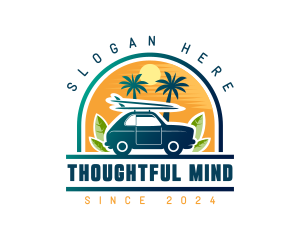 Surfer Tourist Car Travel logo design