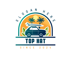 Surfer Tourist Car Travel logo design