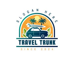 Surfer Tourist Car Travel logo design