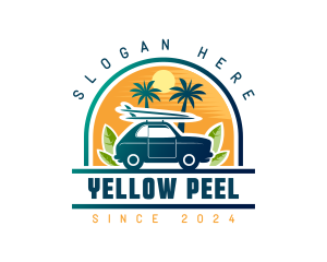 Surfer Tourist Car Travel logo design