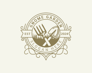 Garden Shovel Rake logo design