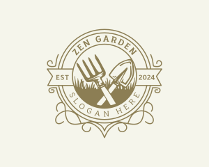 Garden Shovel Rake logo design