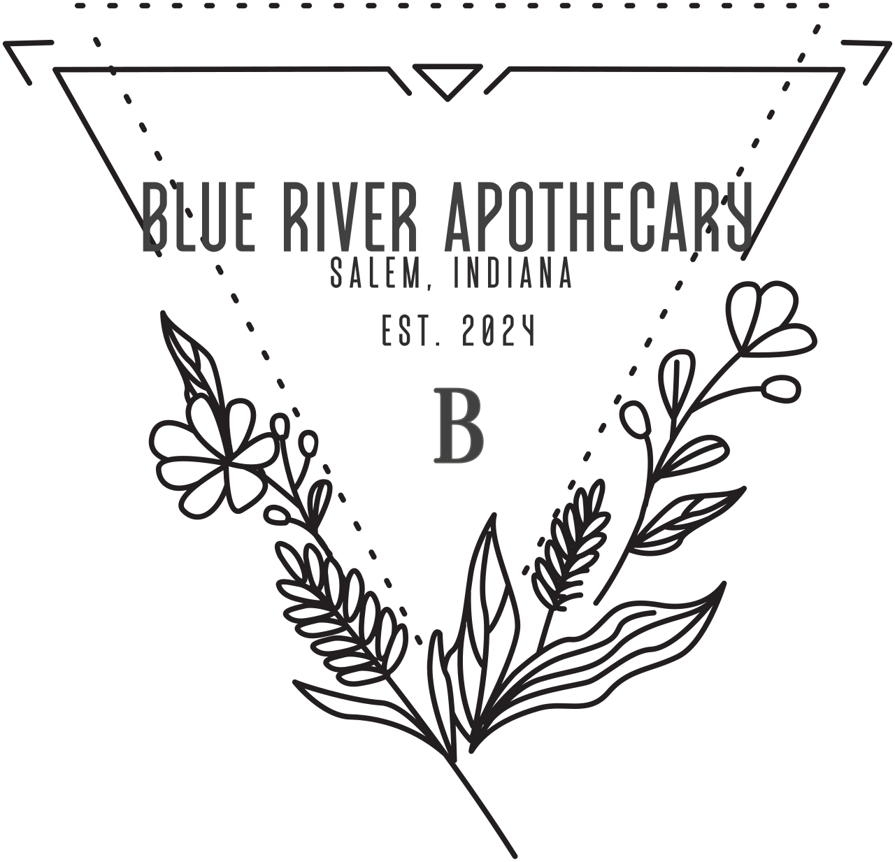 Blue River apothecary's logo