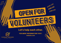 Volunteer Helping Hands Postcard