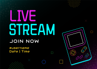 Neon Game Stream Postcard