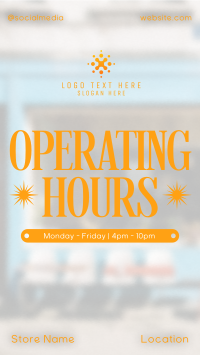 Minimalist Operating Hours Facebook Story