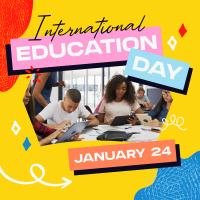 Quirky Cute Education Day Instagram Post Design