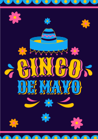 Colorful Hat in Cinco De Mayo Poster