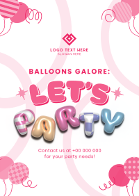 Balloon Party Flyer example 2