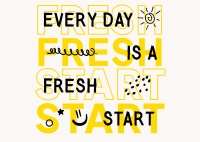 Fresh Start Quote Postcard Image Preview