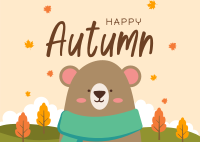 Bear in Autumn Postcard